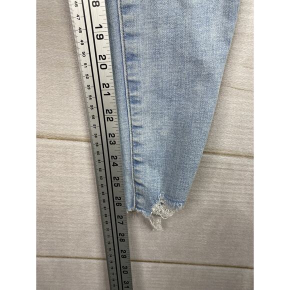 American Eagle Jeans Womens 4 Short Light Wash mid rise jegging crop distressed - Picture 6 of 11